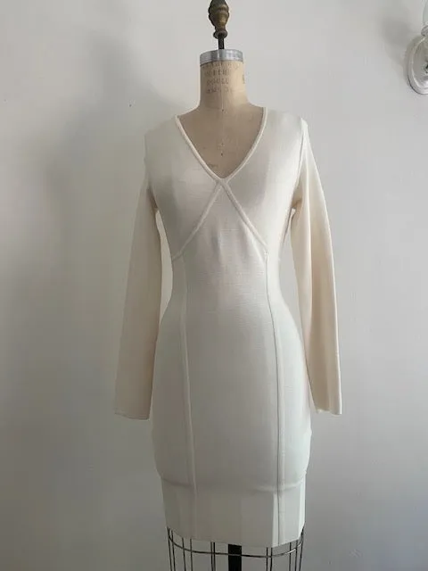 BCBGMAXAZRIA Cream Knit Fitted