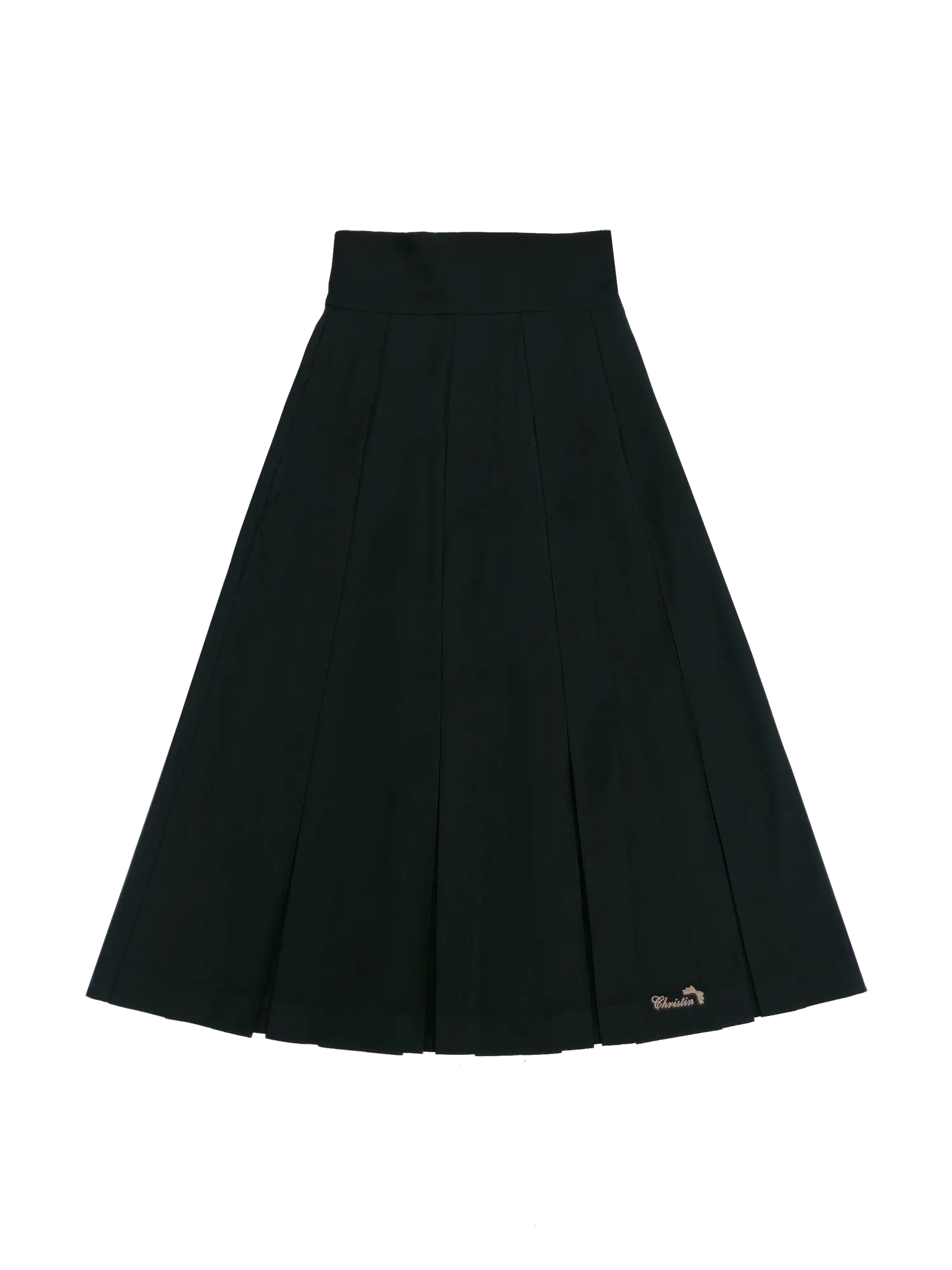 Black Ribbon Embroidered Badge College Metal Pleated Trench   Coat Shirt Skirt