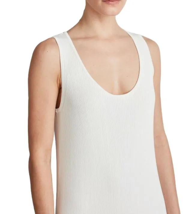 CAMILLA AND MARC Swanson Dress | Off-White, Knit, Side Slit, Stretch, Scoop Neck