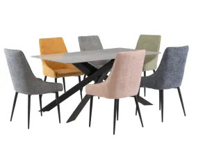Camilla Rebecca Grey 1.6 m Dining Table(Black Leg)