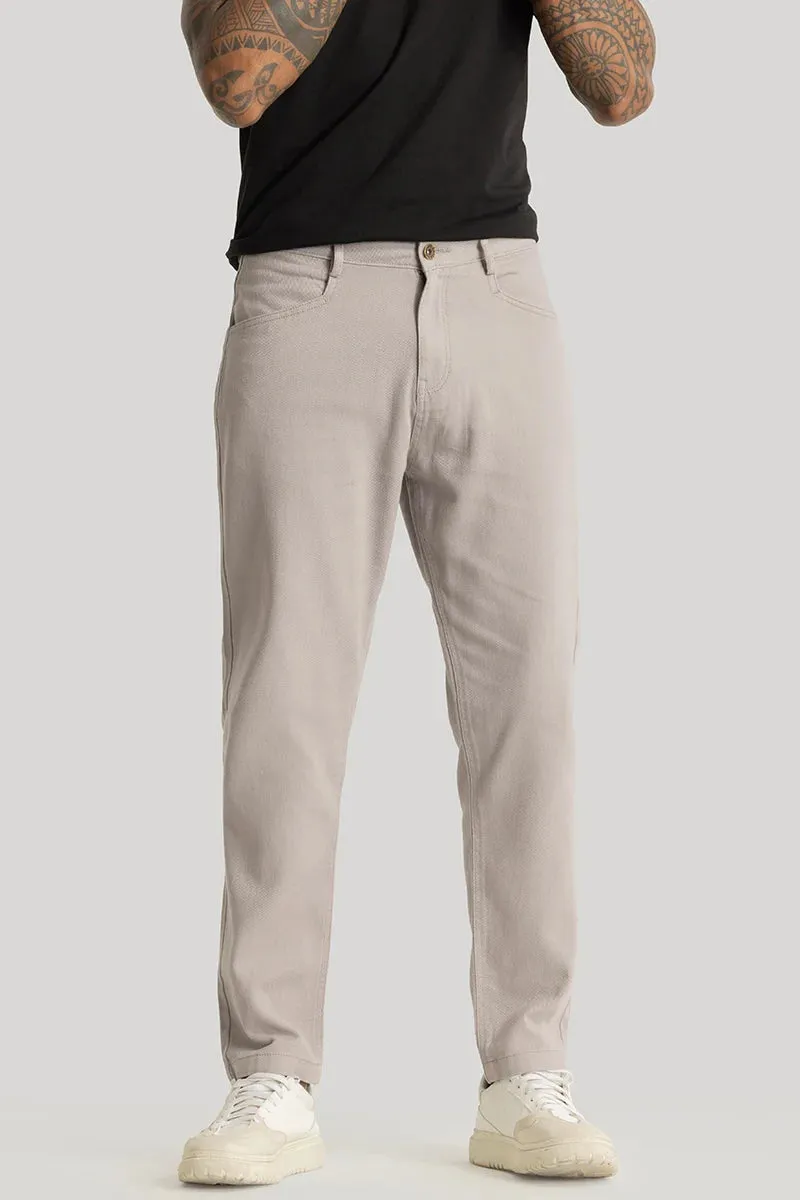 Camille Beige Plain Relaxed Fit Chinos
