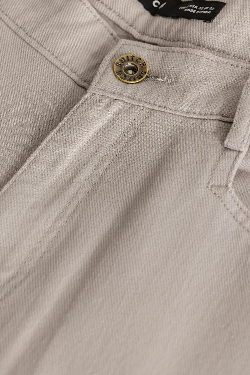 Camille Beige Plain Relaxed Fit Chinos