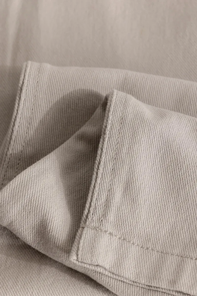 Camille Beige Plain Relaxed Fit Chinos