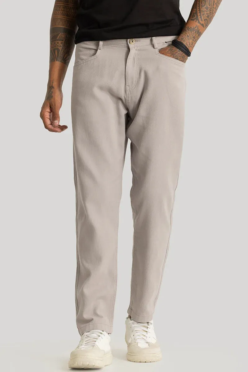 Camille Beige Plain Relaxed Fit Chinos