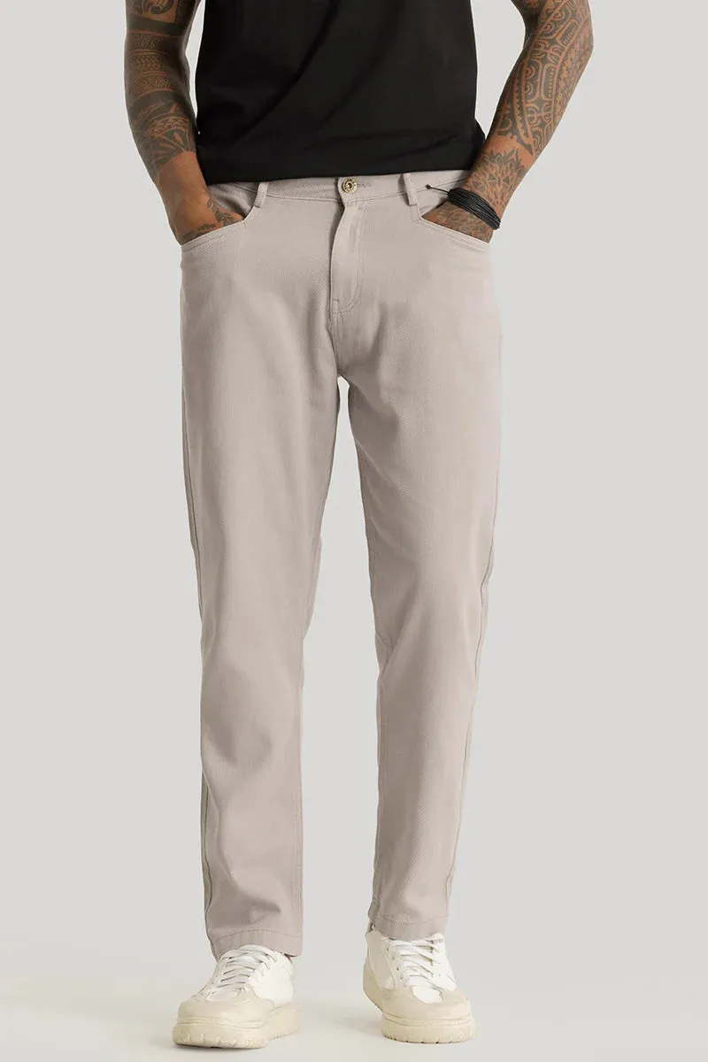 Camille Beige Plain Relaxed Fit Chinos