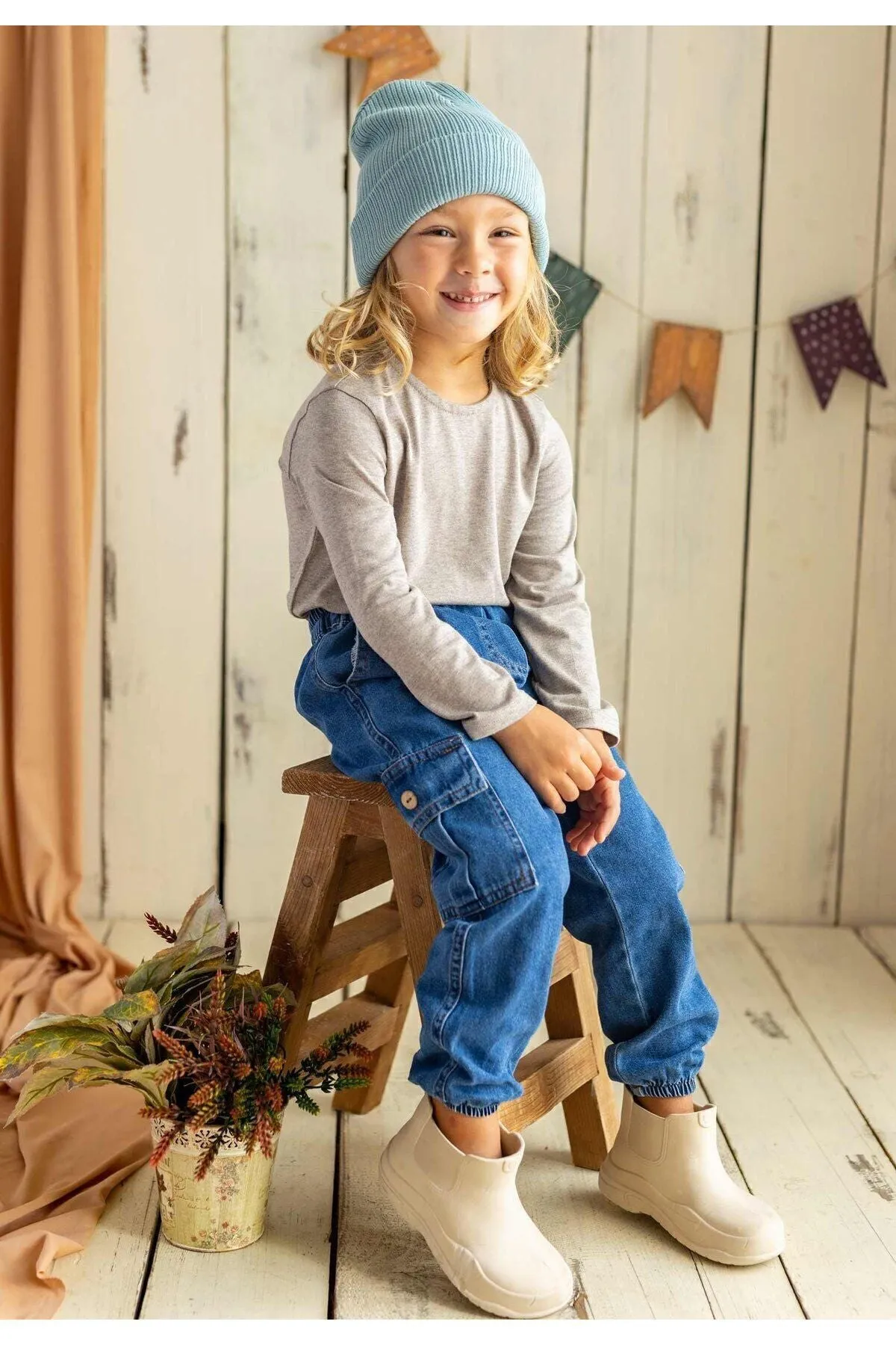 Cargo Jeans 2-7 Years Blue