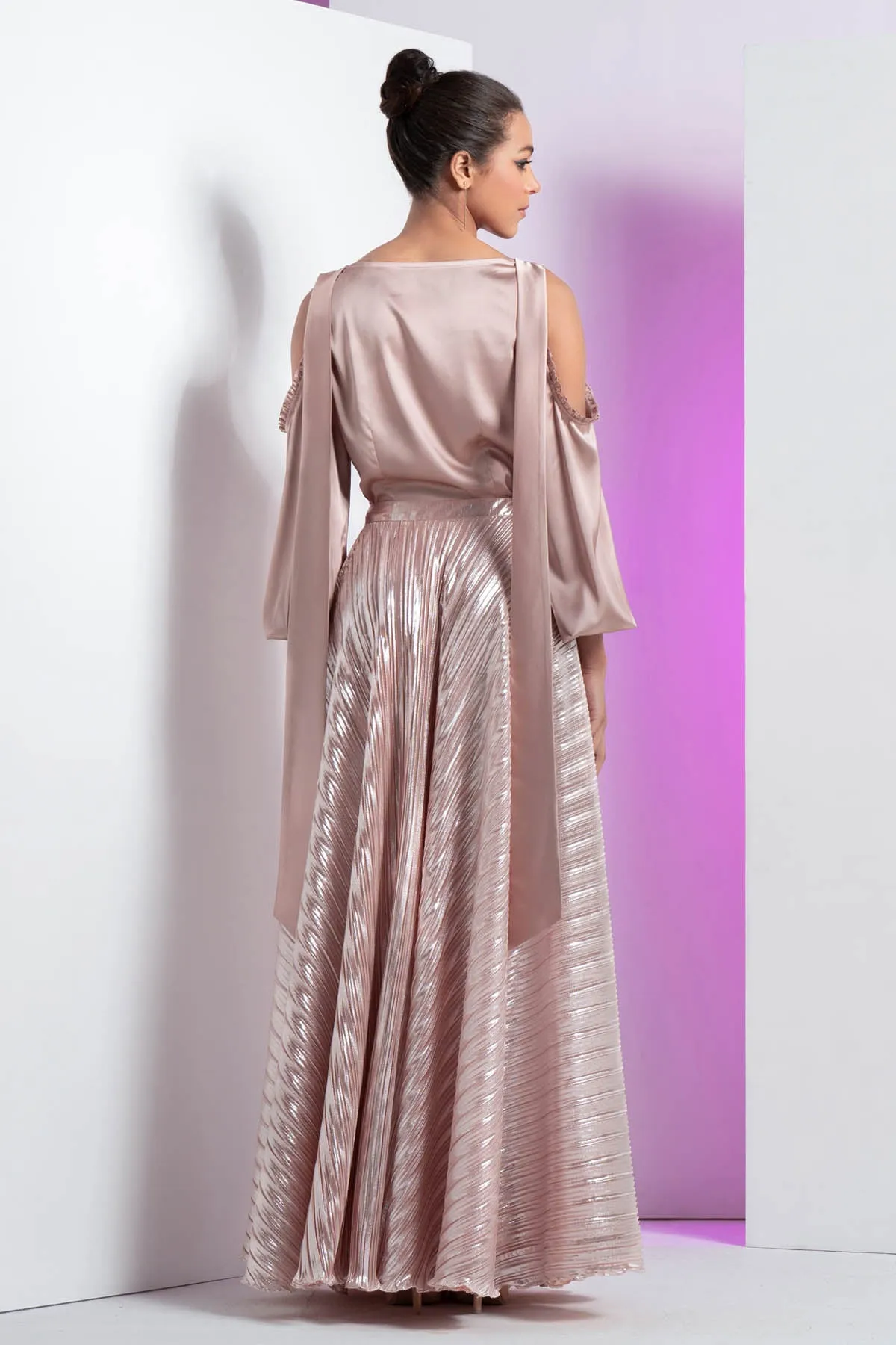Cowl Neck Top & Skirt Set