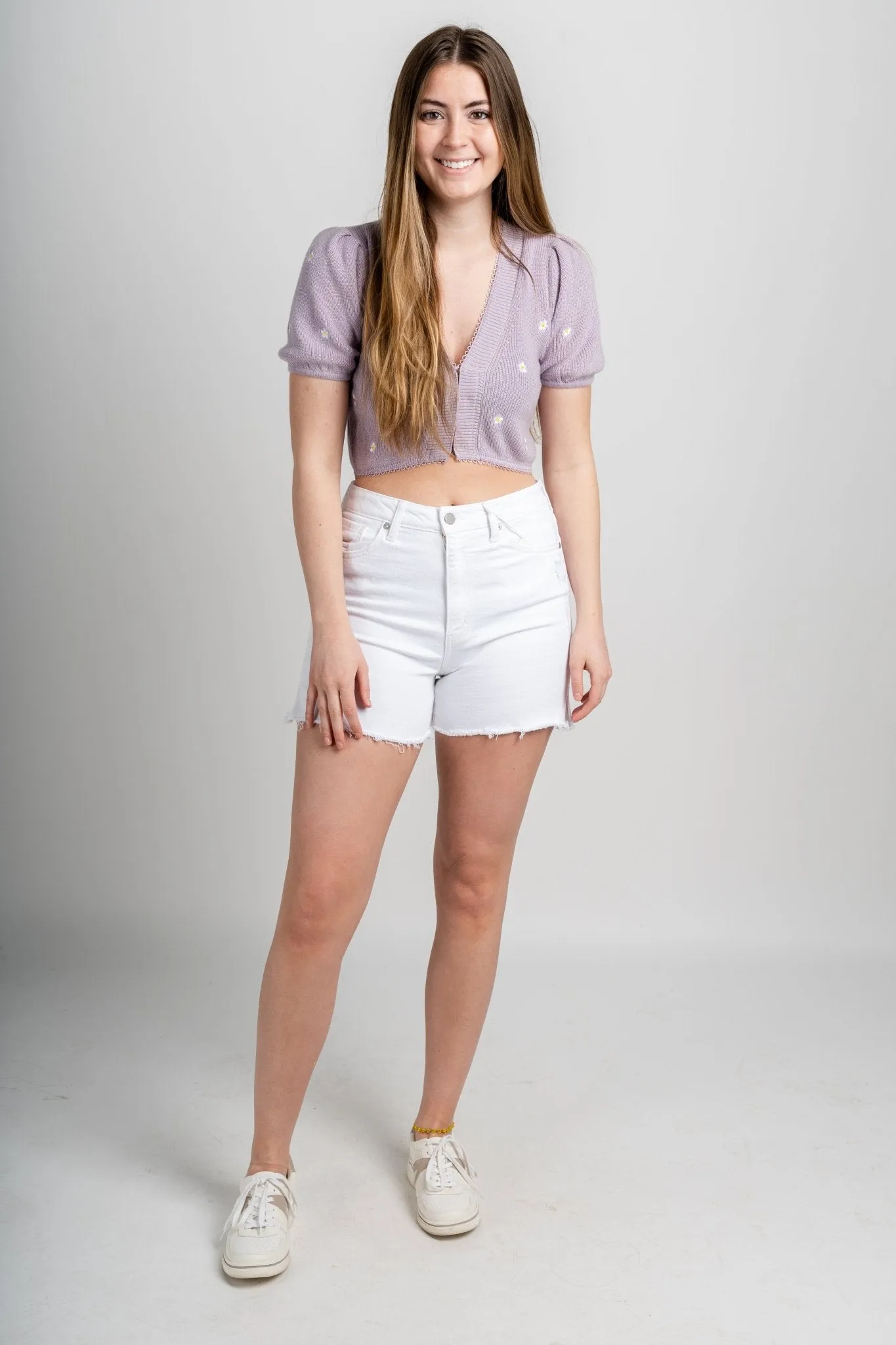 Daisy crop sweater lilac daisy