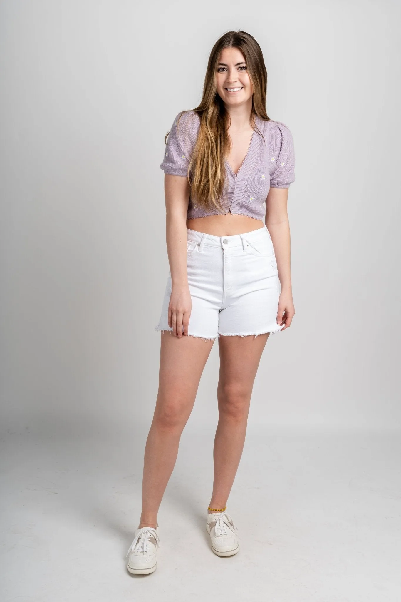 Daisy crop sweater lilac daisy