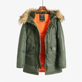 Donkzen - Winterjas Heren Parka met Bontkraag, Warm Gevoerd en Winddicht