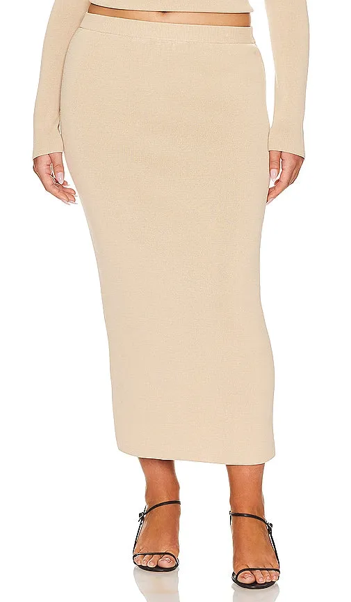 L'Academie by Marianna Della Midi Skirt in Neutral