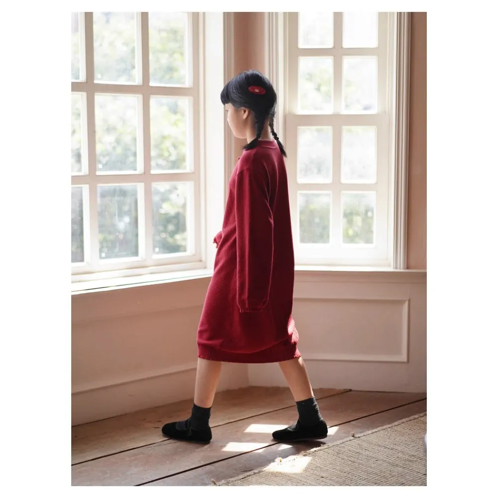 MaNa Girls'  Chinese New Year Red Cotton Knit Cheongsam Dress