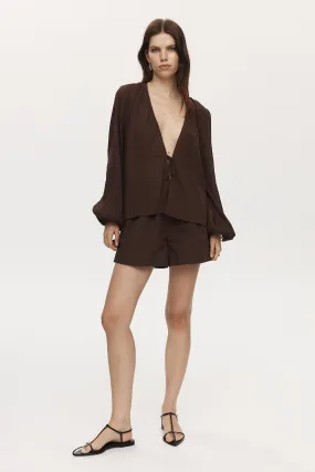 Marle Della Top - Cotton - Chocolate