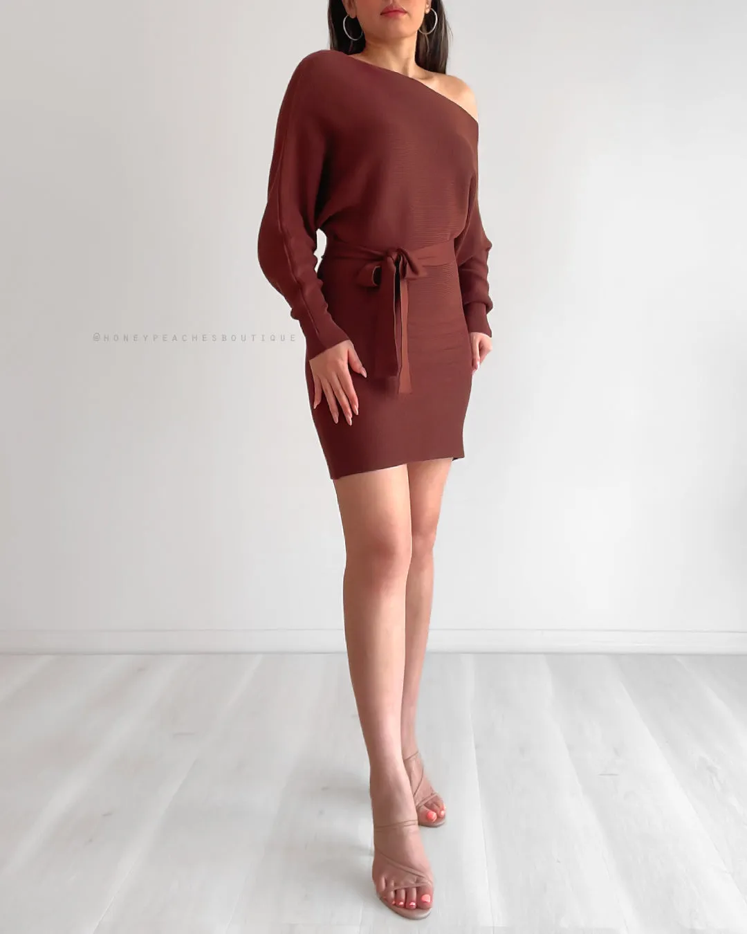 Millie Knit Mini Dress - Mocha