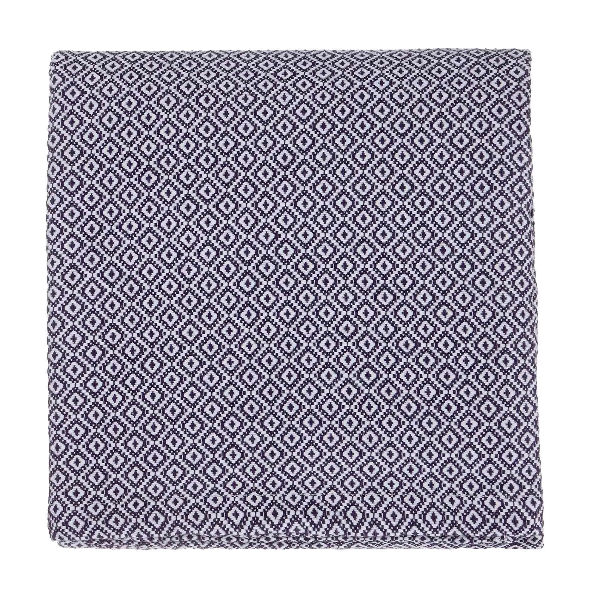 Mondego Cotton Blanket [Dark blue/White]