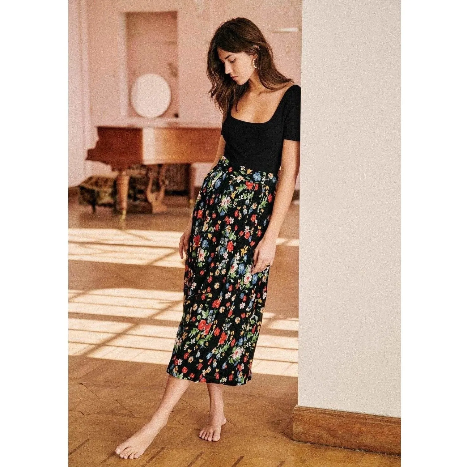 Nelly Pleated Midi Skirt