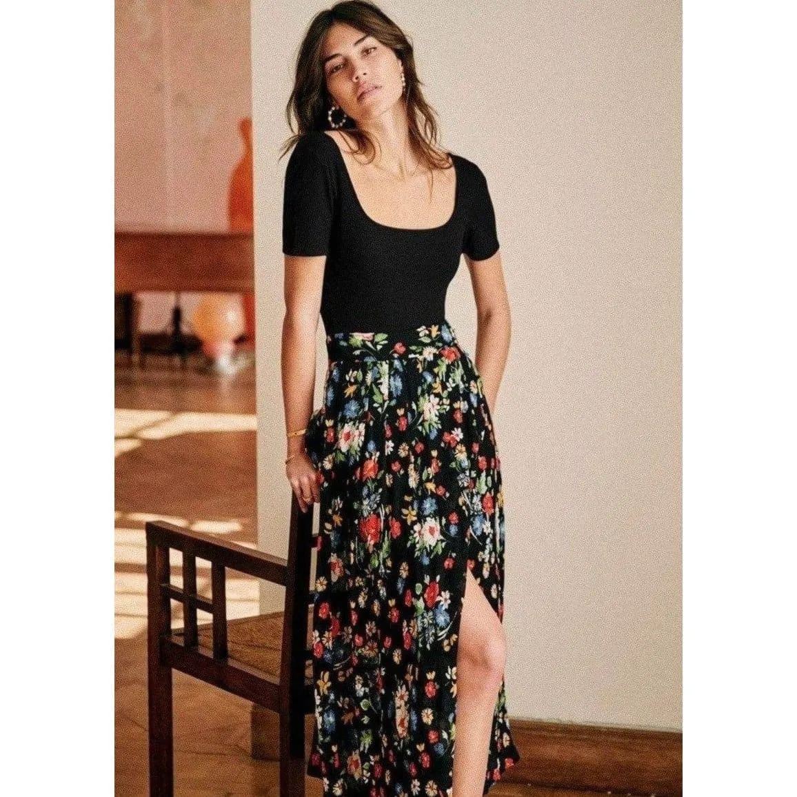 Nelly Pleated Midi Skirt