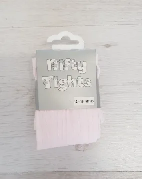 Pale pink ribbed tights