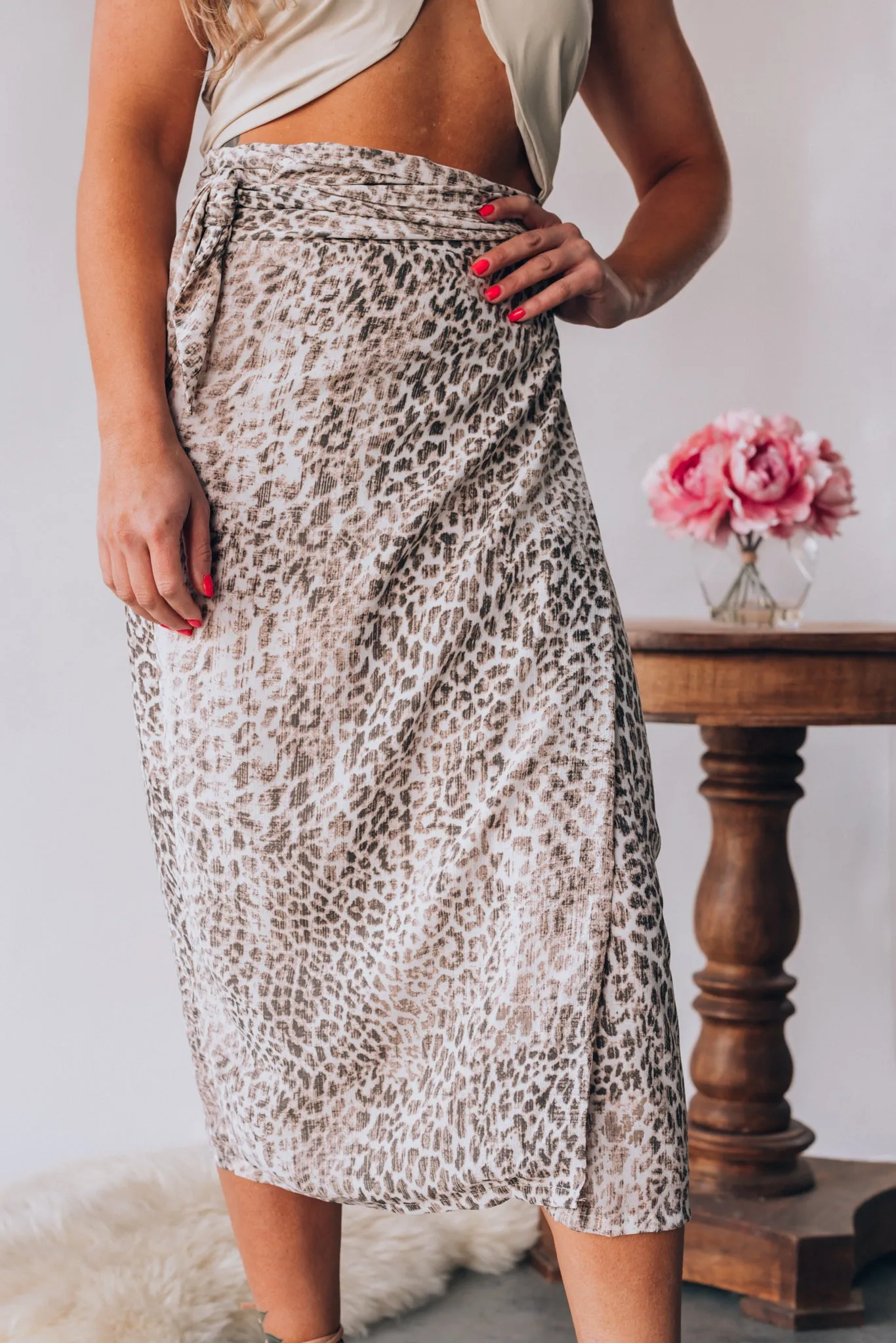 Party Animal Leopard Midi Skirt FINAL SALE