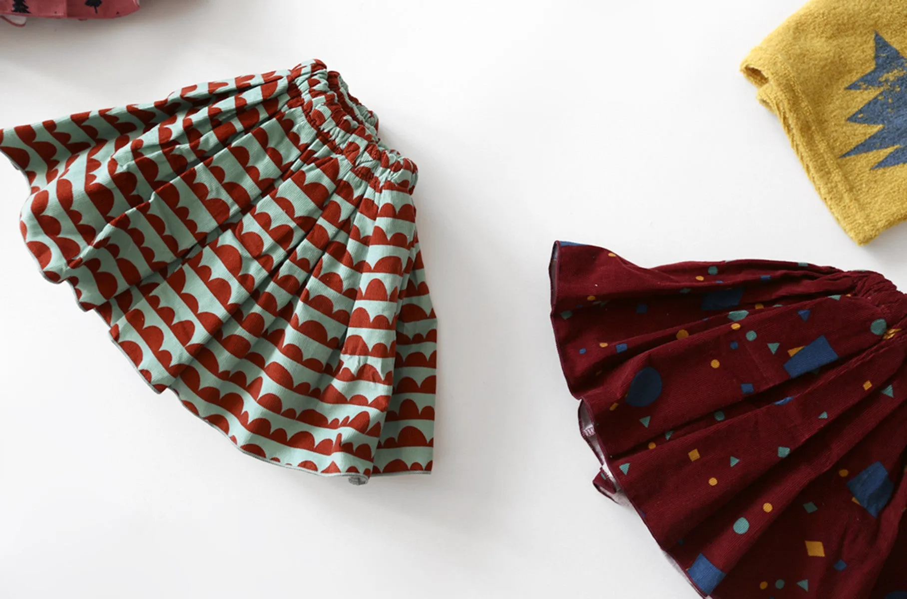 Pleated Corduroy Skirt