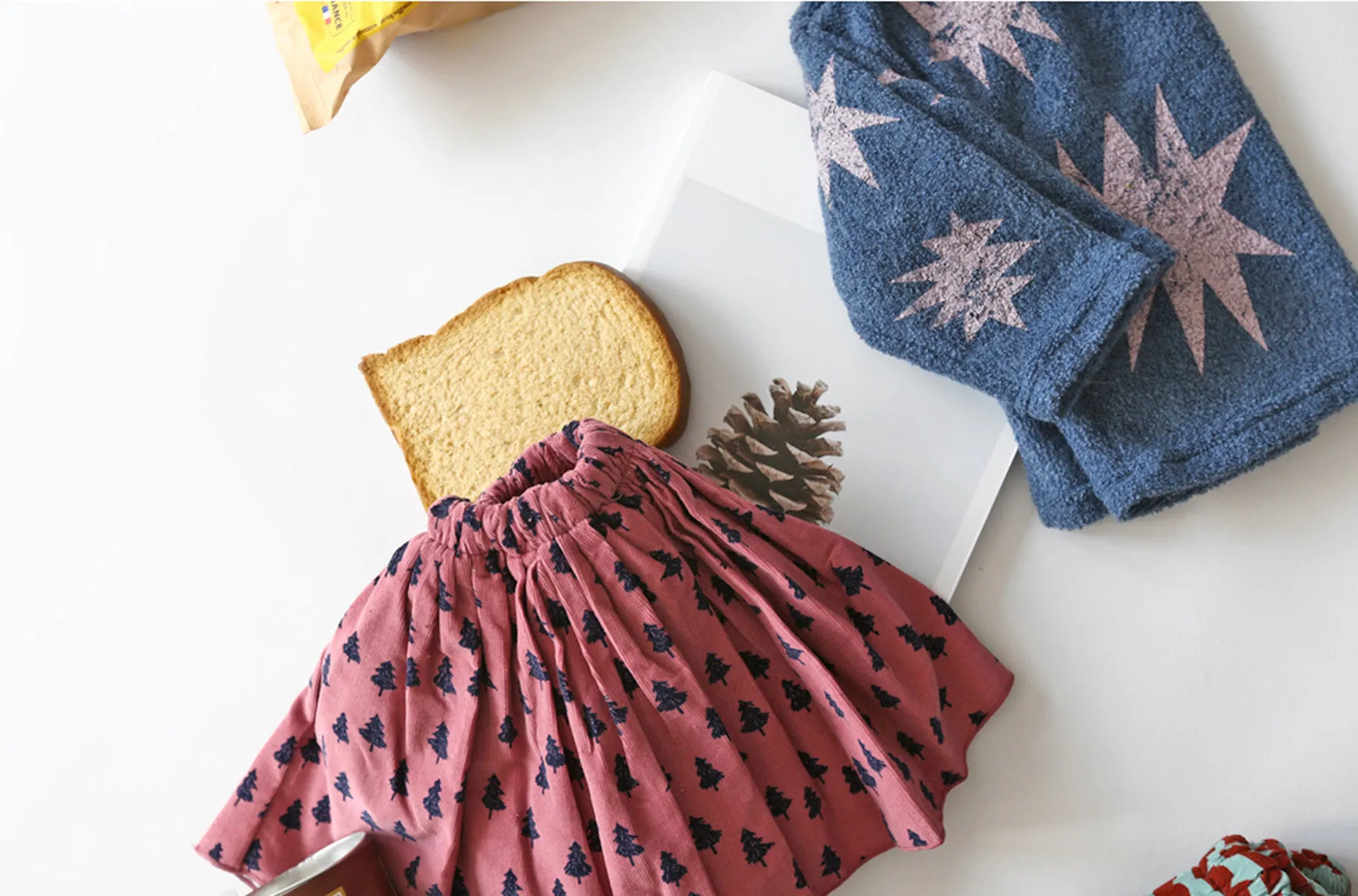 Pleated Corduroy Skirt