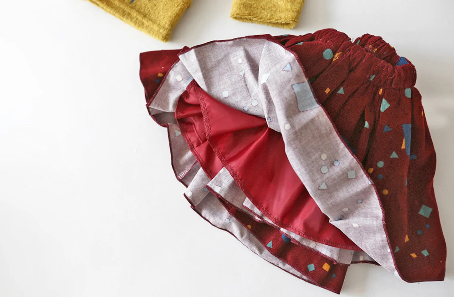 Pleated Corduroy Skirt