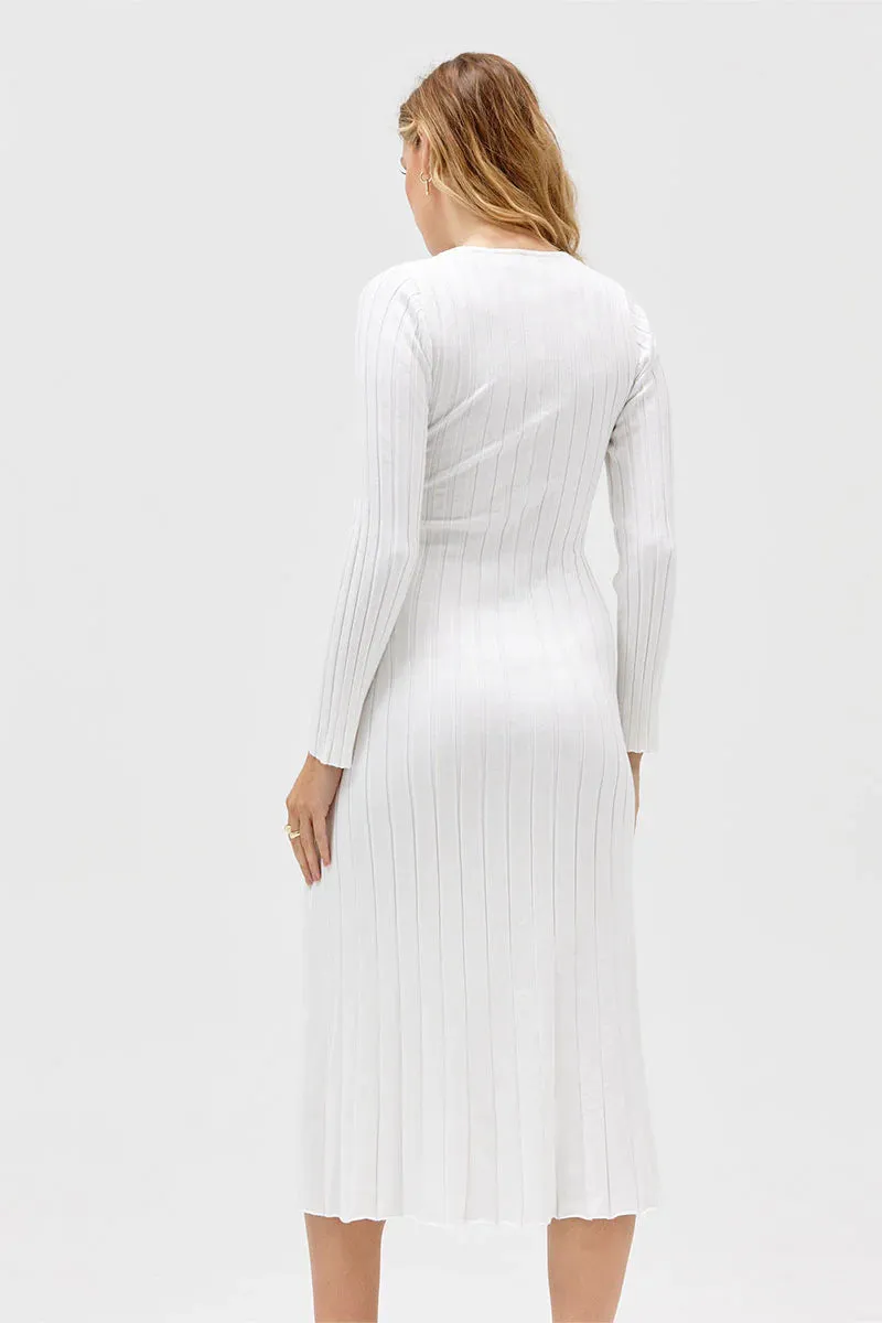 Recline Knit Dress - Chalk