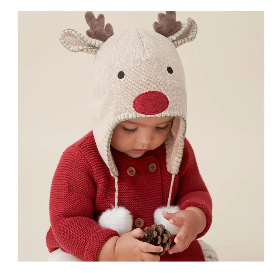 Reindeer Aviator Baby Hat