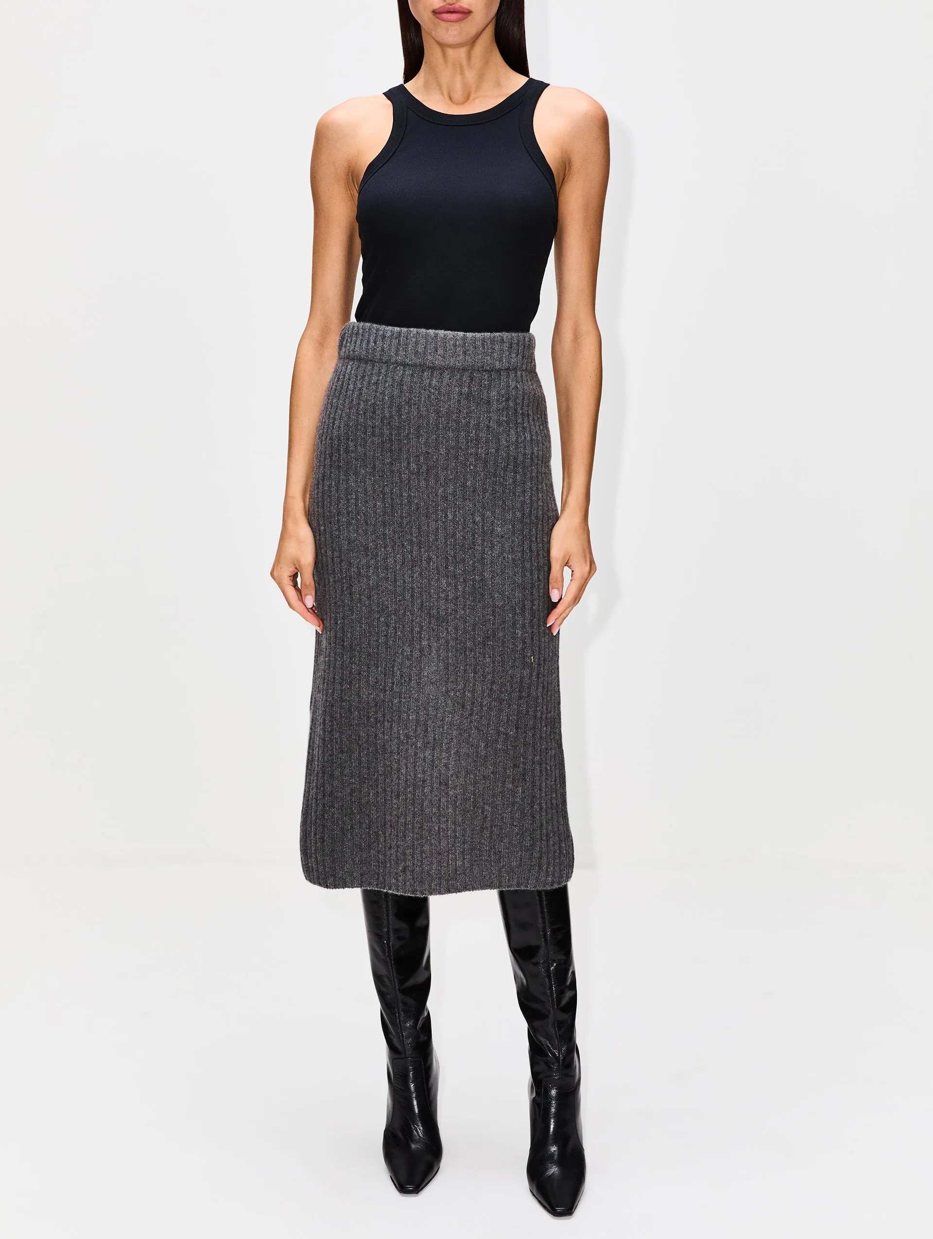 Ribbed Pencil Skirt