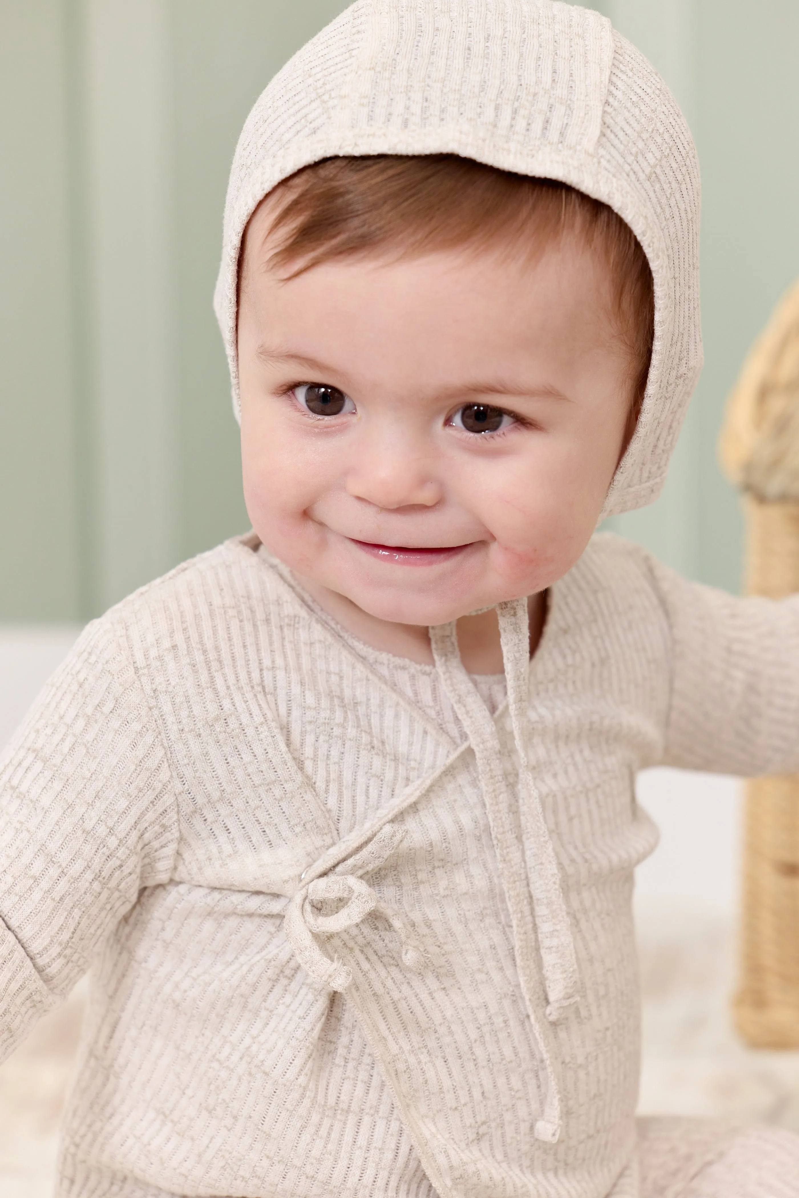 Slub Knit Bonnet - Natural