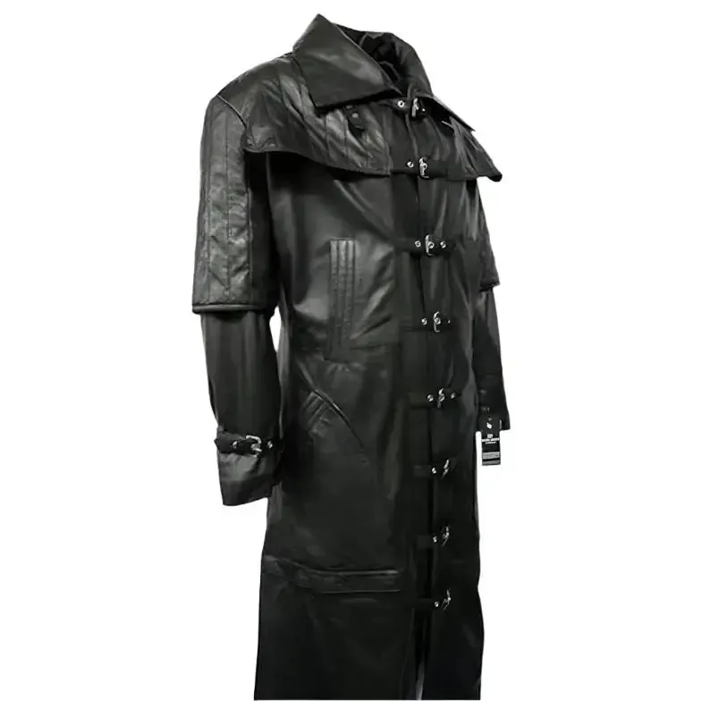 Steampunk Leather Trench Duster Coat – Vampire Matrix Style