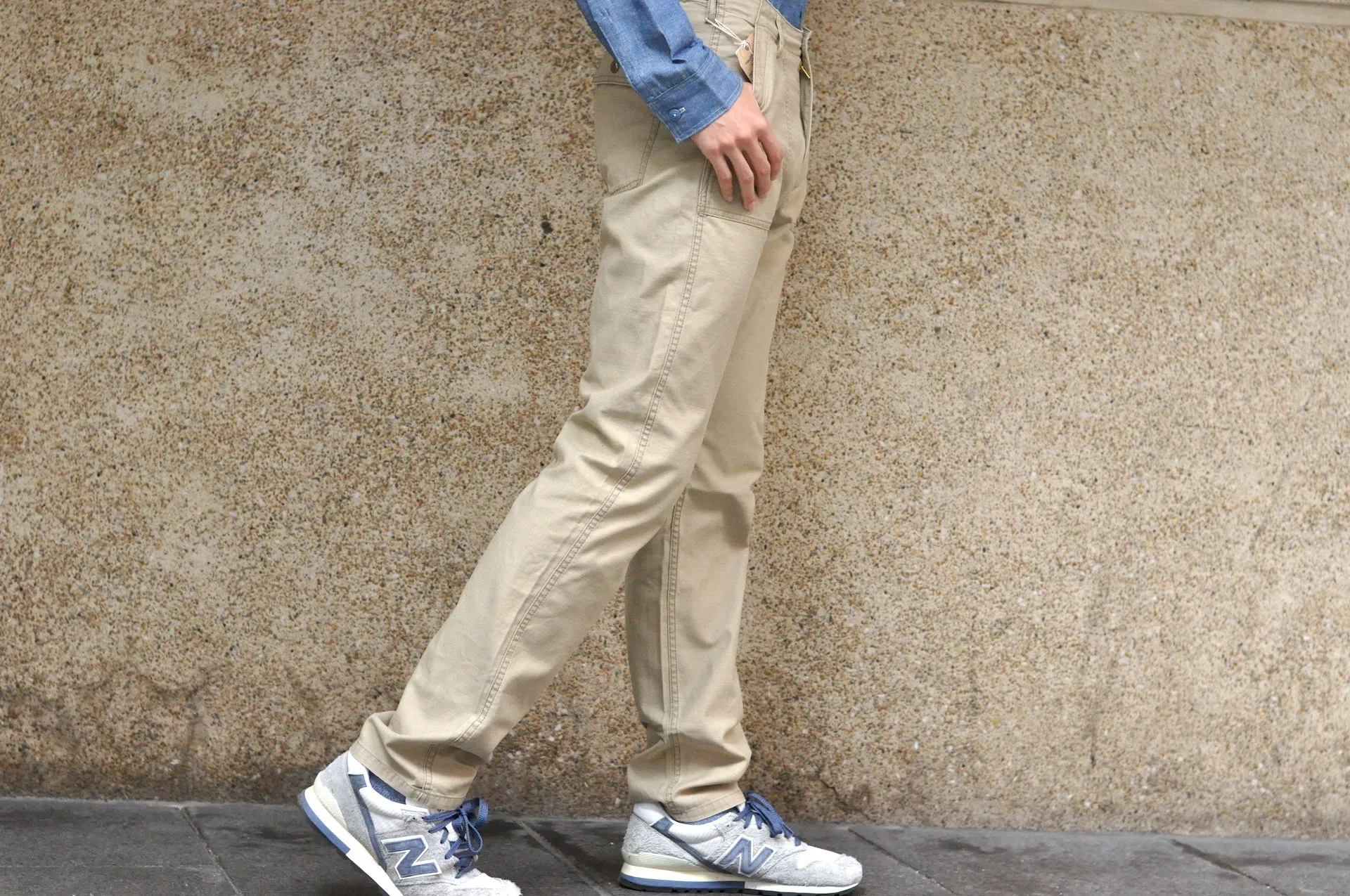 Studio D'Artisan 11oz Back Sateen Military Baker Pants (Beige)