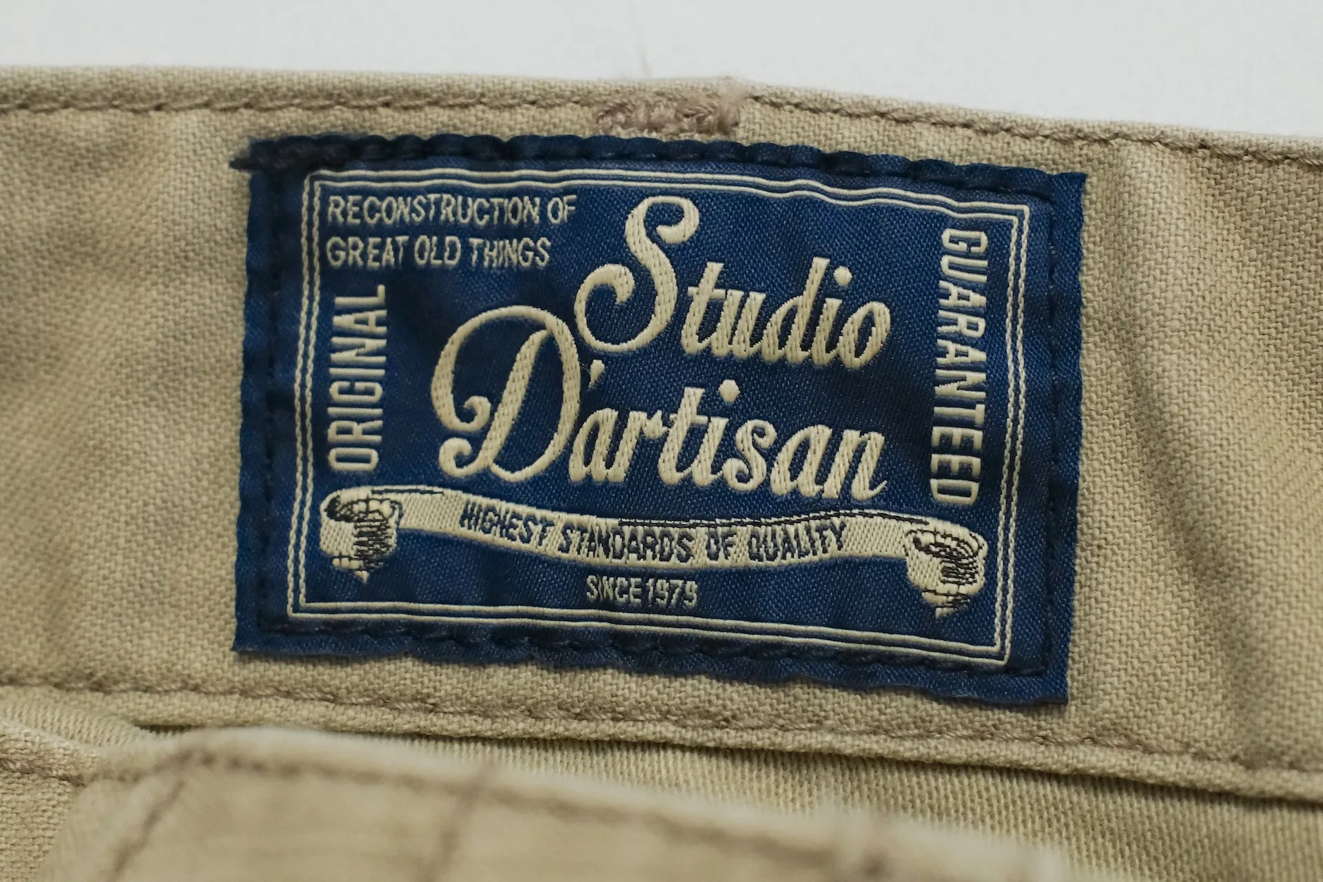 Studio D'Artisan 11oz Back Sateen Military Baker Pants (Beige)