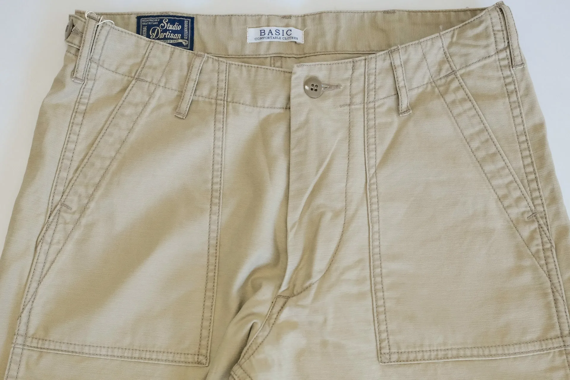 Studio D'Artisan 11oz Back Sateen Military Baker Pants (Beige)