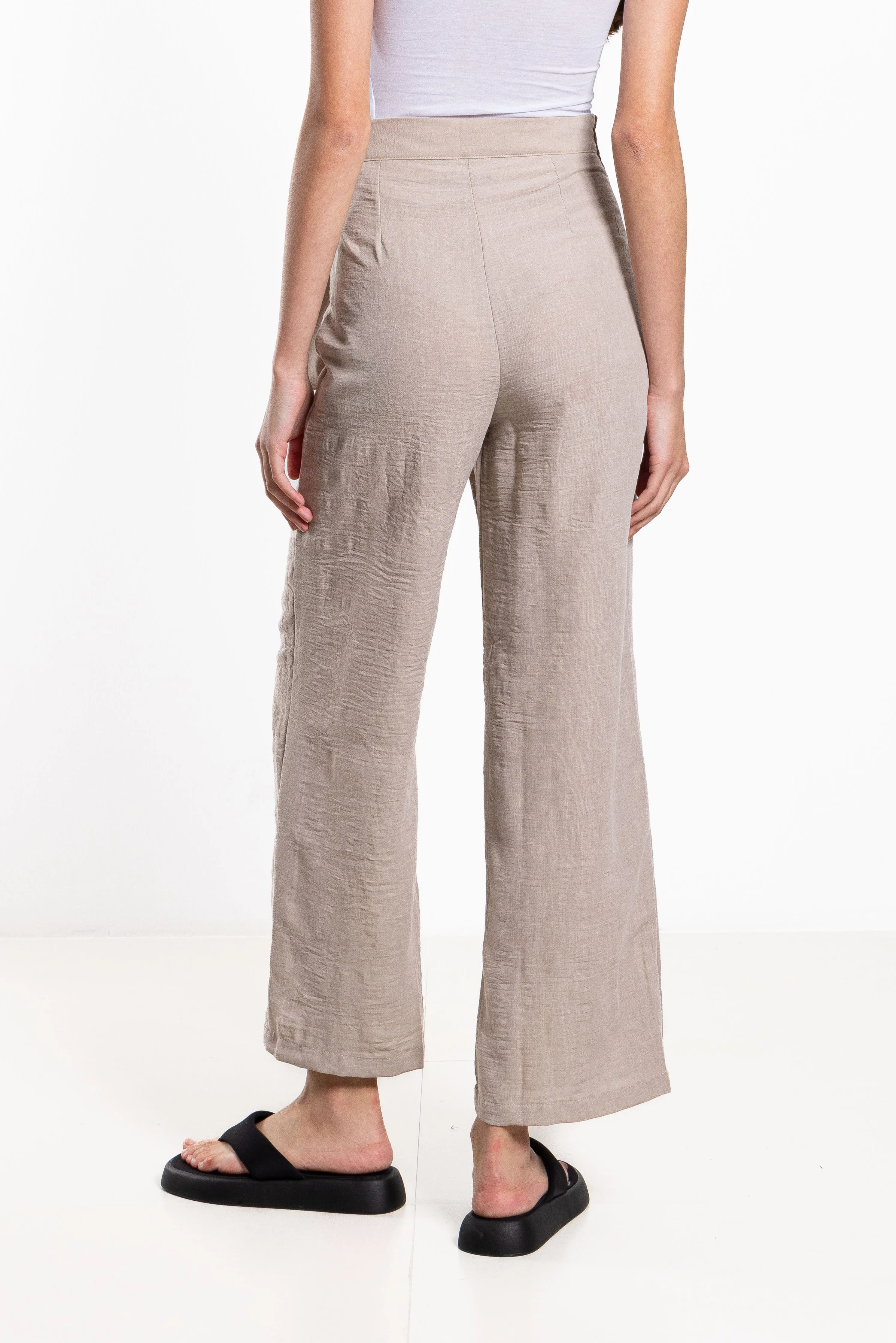 WRAPPED LINEN BLEND TROUSERS